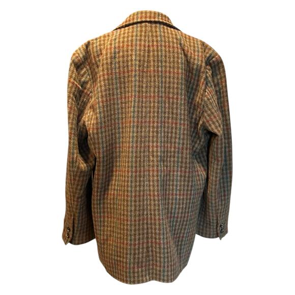Vintage LizWear Brown Plaid Blazer Womens Sz 8 Wool Blend Academia Old Money - Picture 2 of 16
